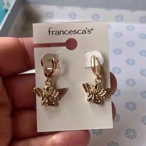 Francesca's Collections Gold Winged Earrings